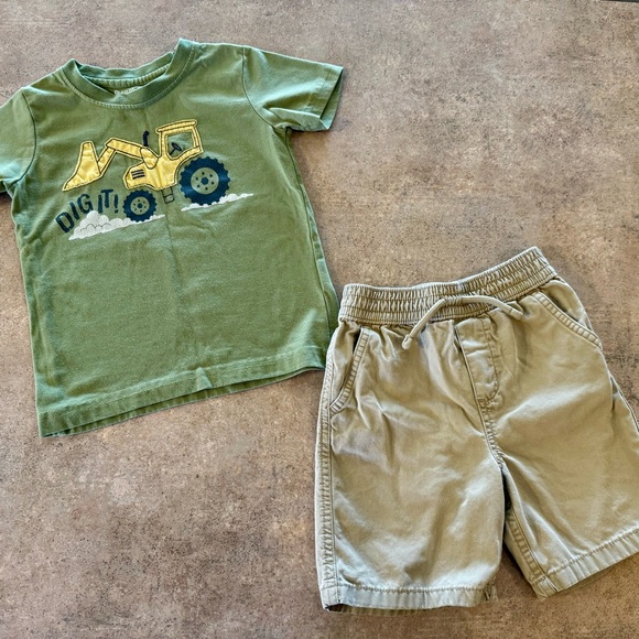 Toddler Tractor Green T-Shirt and Tan Shorts Set, Size 3T - Picture 7 of 7